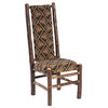 Hickory Upholstered High Back Log Side Chair (Tiger Eye)