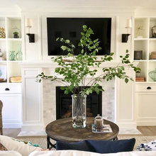 family room / fireplace / builtins