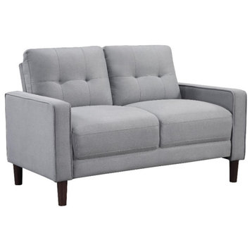 Coaster Bowen Upholstered Fabric Loveseat with Track Arms in Gray