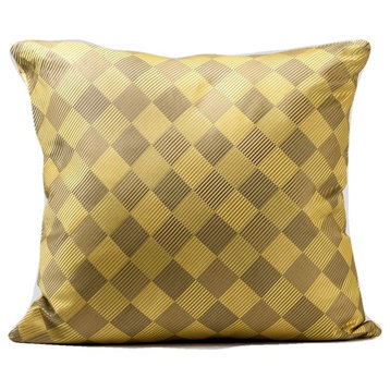 Gold Silk Pillow Cover, 20x20