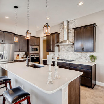 Traditional kitchen with island