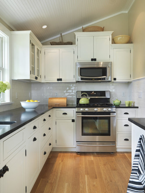 White Cabinets With Black Countertops | Houzz