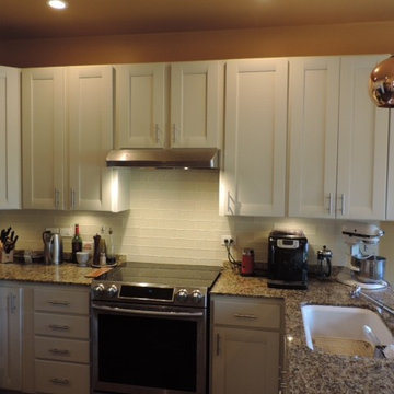 Cabinet Refacing Done in Maple and Antique White