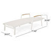 GDF Studio Joy Outdoor Mesh and Aluminum Chaise Lounge, Set of 2, White