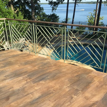 Concrete overlay and staining wood pattern