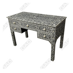 BONE INLAY 5 DRAWER CONSLE TABLE - Furniture