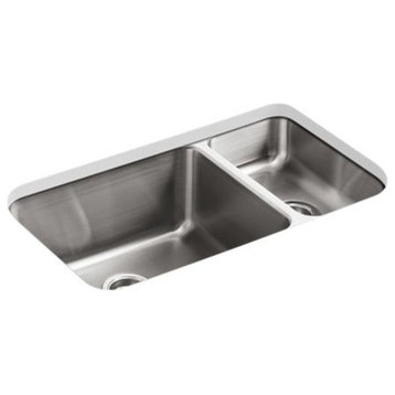 Kohler Undertone 31-3/4" X 18" X 9-1/2" High/Low Double-Bowl Kitchen Sink