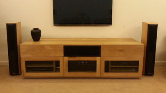 Contemporary oak custom AV unit