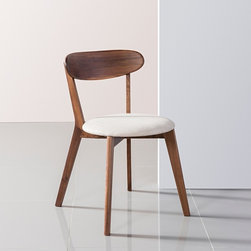 Dining Henrik Solid Walnut Dining Chair - Off White Fabric Seat 38 - Products
