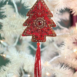 Velvet Tree Keepsake Ornament - Christmas Ornaments