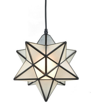 Moravian Style Pendant Lights Modern Star Pendant Lighting, 12'', Frosted