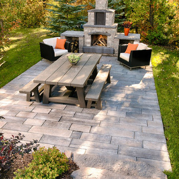 Barkman Stone Oasis Fireplace and Wood Storage