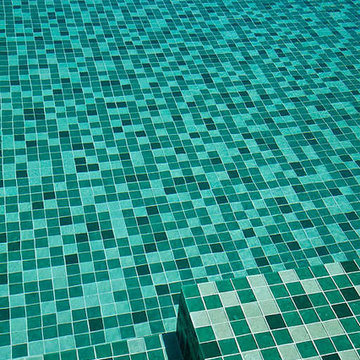 Green Mix Glass Tiled Pool