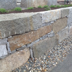 Retaining Wall using Reclaimed Granite Block - Landscaping Stones And Pavers