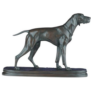 Sculpture TRADITIONAL Lodge English Pointer Dogs Ebony Black Resin