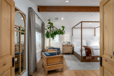 Example of a beach style bedroom design in Orange County