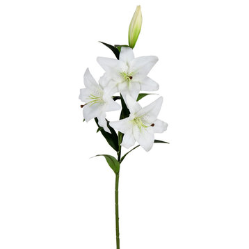 36" White Lily Spray 2/Pk