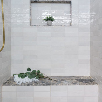 Green and White Bathroom Remodel
