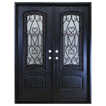 Forever Doors, Exterior Front Entry Composite Door AR04W, 60"x80", Left H