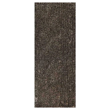 Rugsotic Carpets Hand Tufted Shag Polyester Area Rug Solid Grey White, [Runner] 2'6''x10'