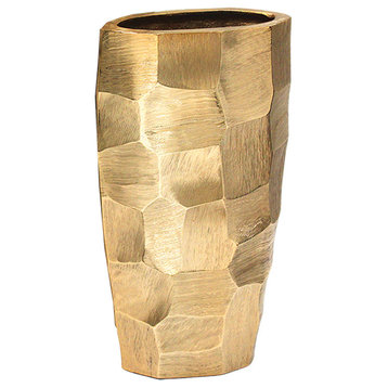 pounded-metal-vase, Gold