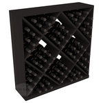 Wine Racks America - Solid Diamond Storage Cube, Redwood, Black - Elegant diamond bin style bottle openings make for simple loading of your favorite wines. This solid wooden wine cube is a perfect alternative to column-style racking kits. Double your storage capacity with back-to-back units without requiring more access area. We build this rack to our industry leading standards and your satisfaction is guaranteed.