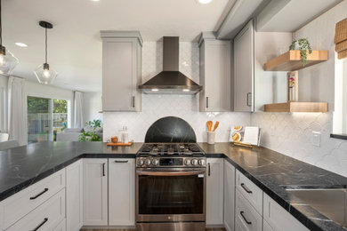 Example of a transitional kitchen design in Other