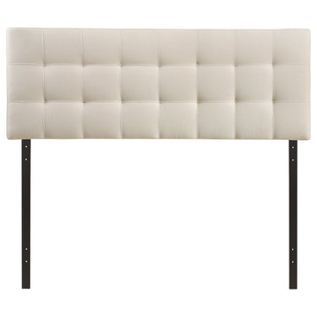 Lily Upholstered Fabric Headboard, King, Ivory