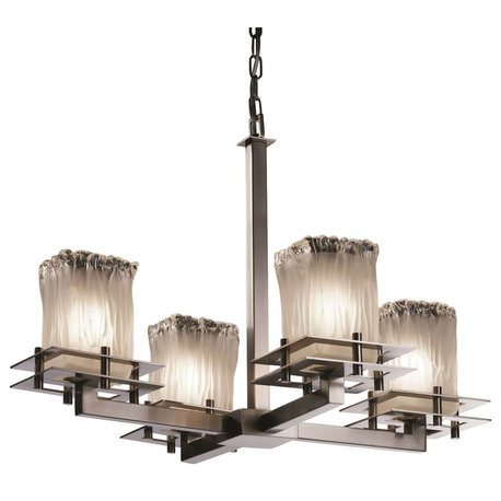 Justice Designs Veneto Luce Metropolis 4-Light Chandelier, Brushed Nickel