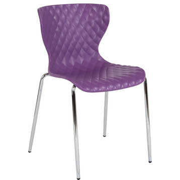 Lowell Contemporary Design Plastic Stack Chair, Purple