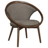 Lexicon Lowery Fabric Upholstered Accent Chair in Chocolate and Walnut