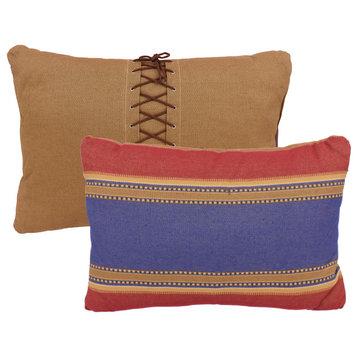 HiEnd Accents Pillow with Shoe Lace Design, 16"X24"
