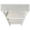 Benzara UPT-248007 27" Pinewood Ladder Bookcase, Open Shelves, White