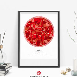 ARIES Zodiac Constellation Poster - Abstract Modern Art Gallery Quality Gicl&eacute;e P - Prints And Posters