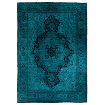 Overdyed, One-of-a-Kind Hand-Knotted Area Rug Blue, 12' 3" x 17' 5"