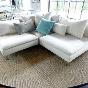 Living Room and Porch Floors Transformed with Custom Seagrass Rugs