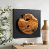 Abstract Round Wood Decor, 17''