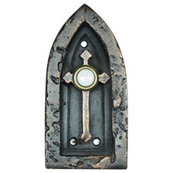 Cathedral Bell Plate With Button, Copper