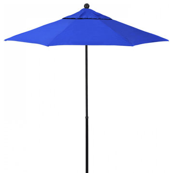 7.5' Patio Umbrella Black Fiberglass Pole Fiberglass Ribs Pacific Premium, Pacific Blue