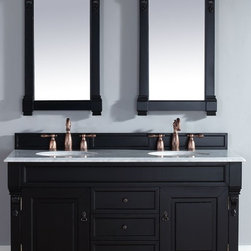 60 inch Antique Black Finish Double Bathroom Vanity Optional Tops - Bathroom Vanities And Sink Consoles