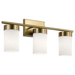 Kichler Lighting - Kichler Lighting 55112BNB Ciona - 3 Light Bath Vanity In Art Deco Style-10 Inche - Mounting Direction: Up or Down. Shade Included.BRCiona 3 Light Bath V Brushed Natural Bras *UL: Suitable for wet locations Energy Star Qualified: n/a ADA Certified: n/a  *Number of Lights: 3-*Wattage:100w Incandescent bulb(s) *Bulb Included:No *Bulb Type:Incandescent *Finish Type:Brushed Natural Brass