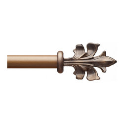Custom Wrought Iron Drapery Hardware - Leaf Bronze - Window Treatment Accessories