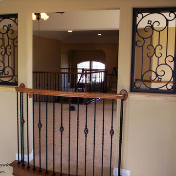 Stair railings and balconies.