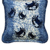 Denali Atlantic Blue Sand Crab Cluster/Lapis Microplush Pillow, 18"x18"
