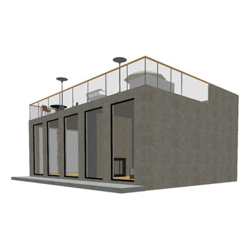 Contemporary Glass House 3D Design