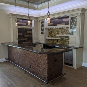 Home Bar with Custom Cabinets - Dry Bar or Wet Bar - You Choose!