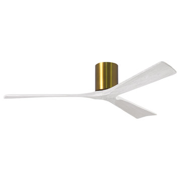Irene-3H 60" Ceiling Fan, Brushed Brass/Matte White
