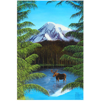Mike Bennett Moose At Mt. Rainier Art Print, 30"x45"