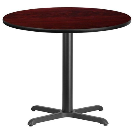 Scranton & Co 36" Round Restaurant Dining Table in Black Mahogany