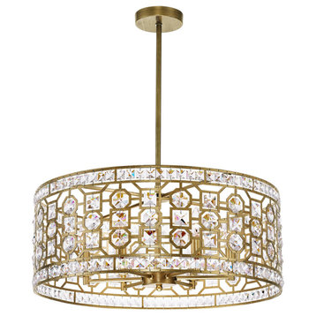 CWI LIGHTING 1026P23-6-193 6 Light Chandelier with Champagne Finish
